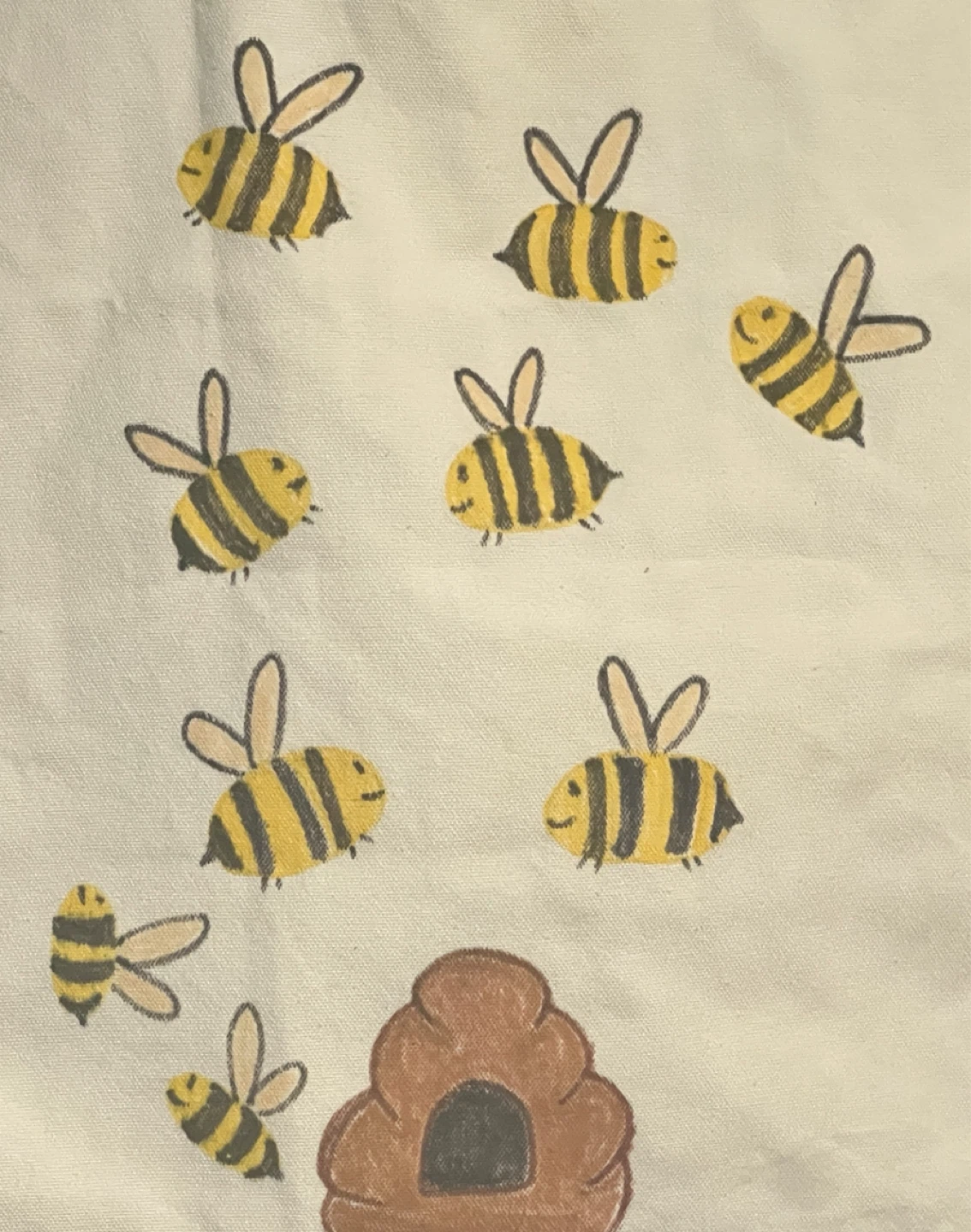 Canvas Tote Bag with Bee Design - photo 2
