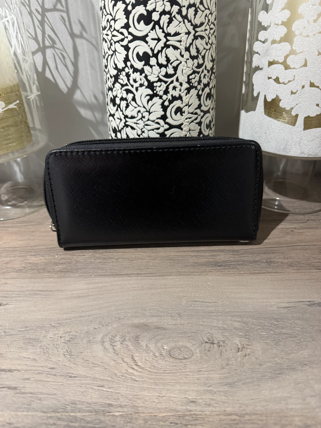 Black Zip-Around Wallet