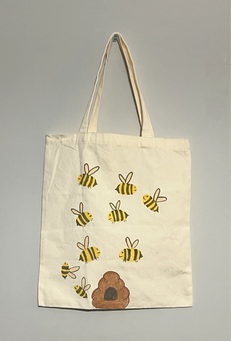 Canvas Tote Bag with Bee Design - photo 3