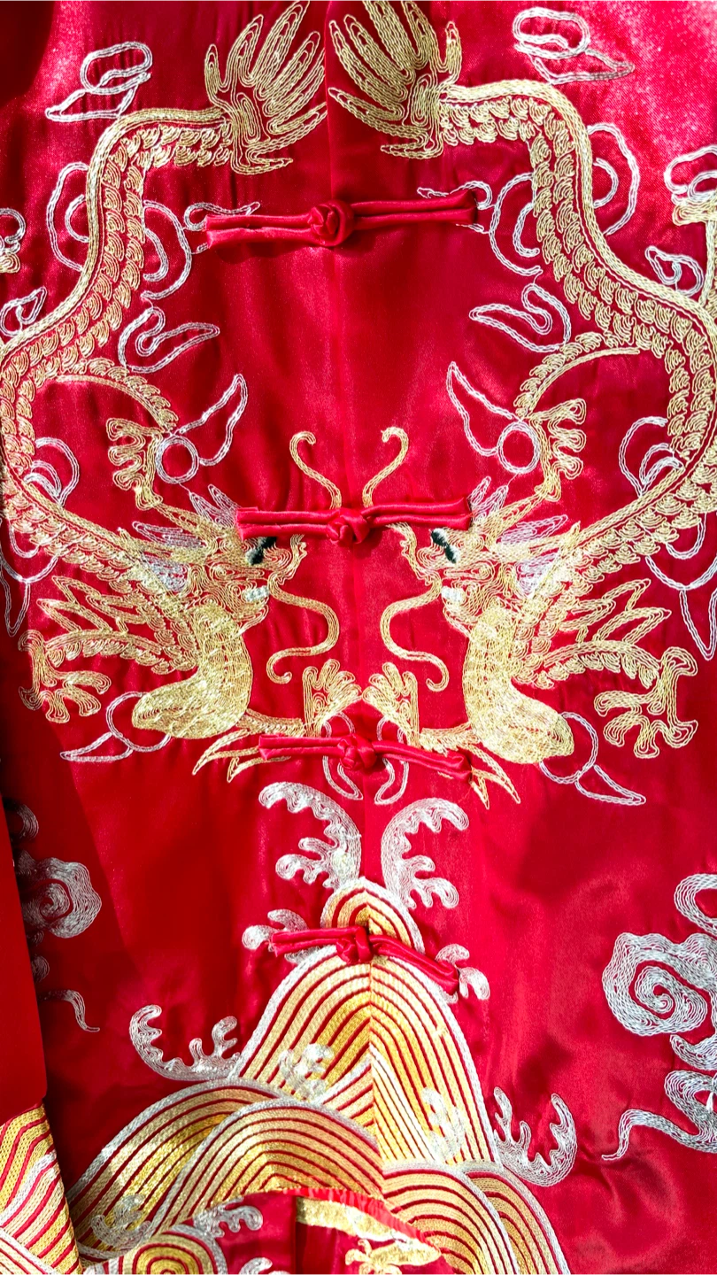 Red Dragon Chinese Wedding Dress Set for groom - photo 2