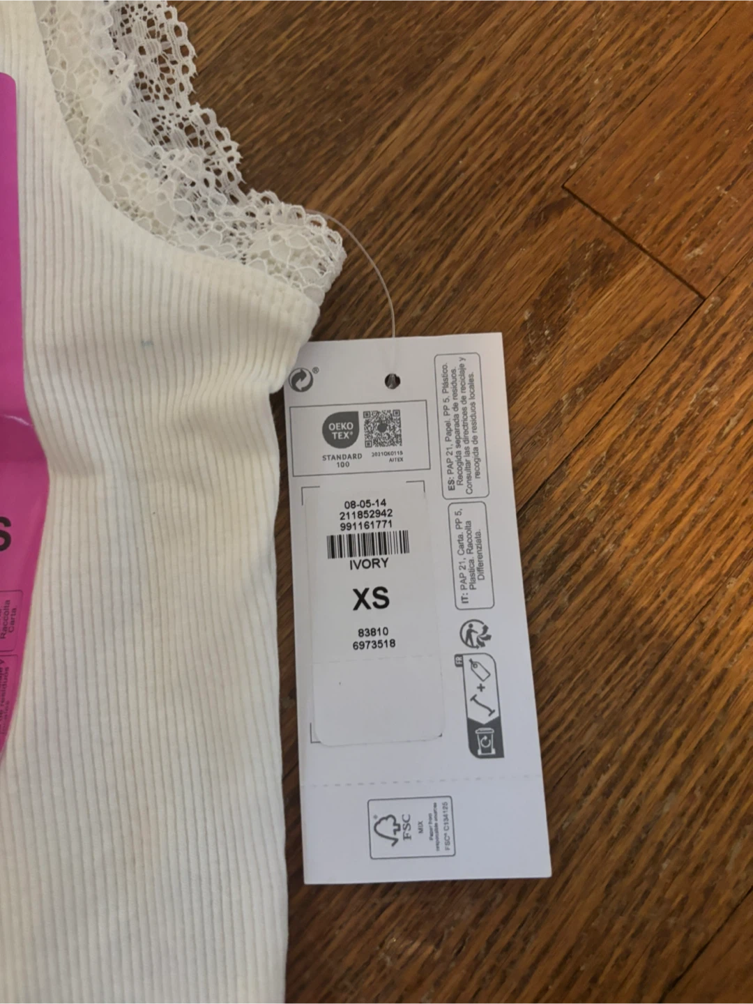 Primark White Lace Trim Tank Top XS - photo 2