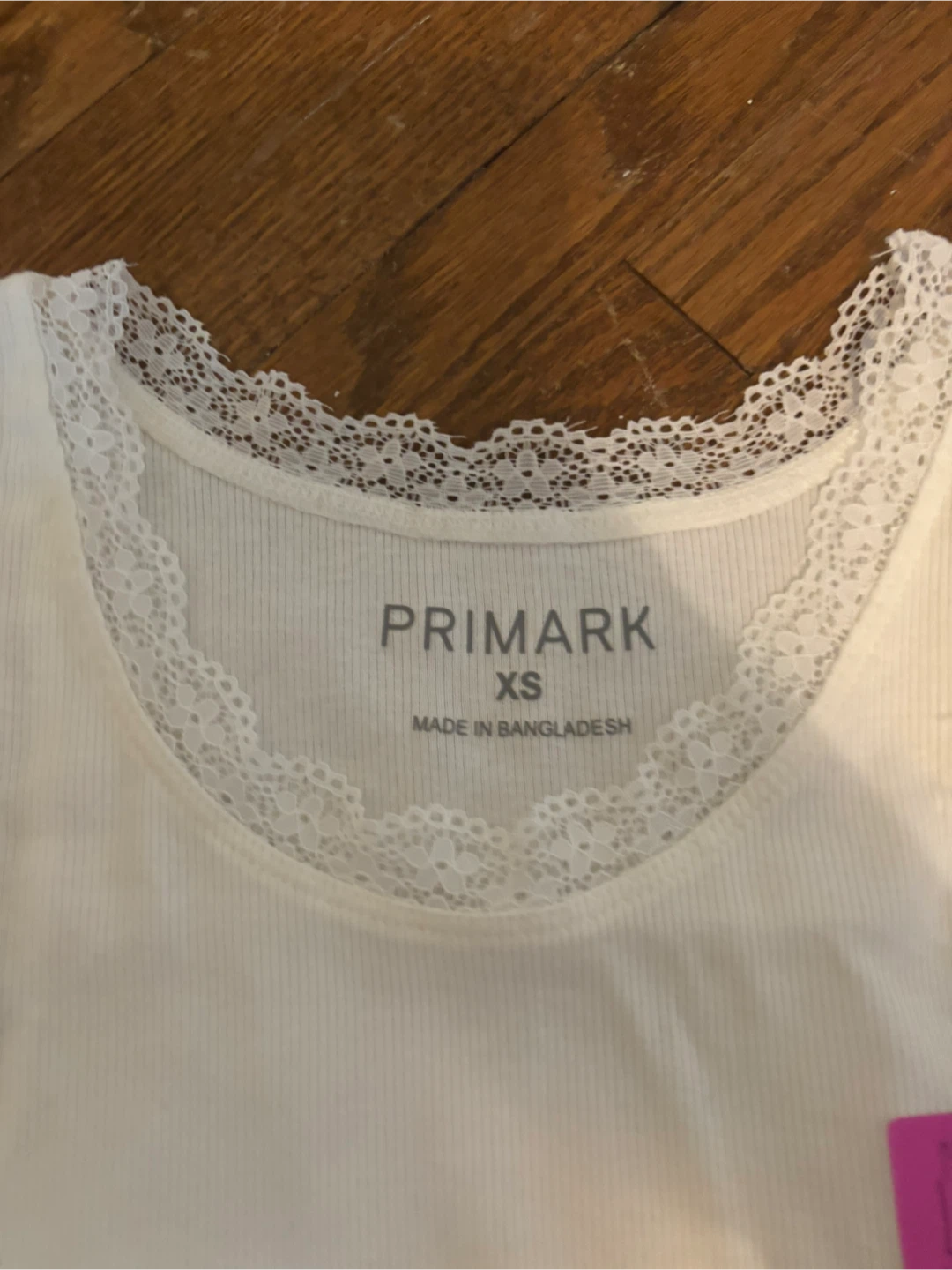 Primark White Lace Trim Tank Top XS - photo 3