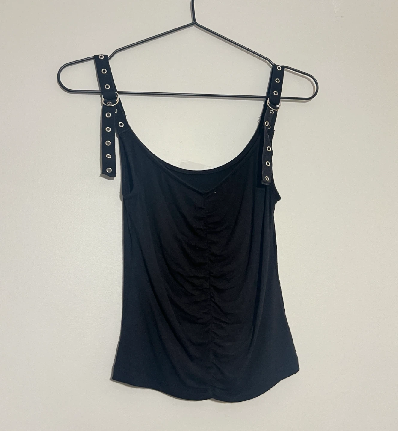 Black Tank with Grommet Straps