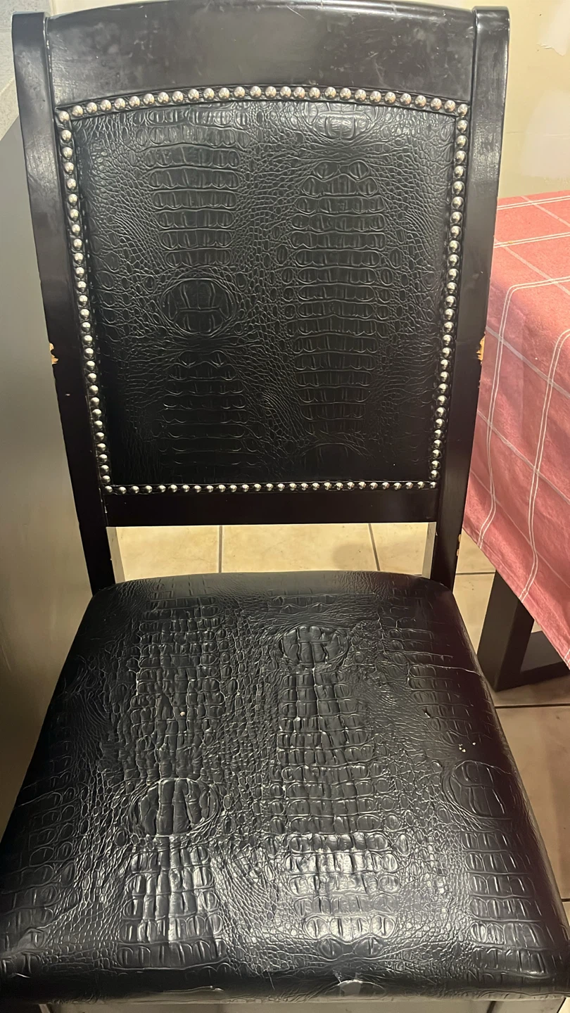Black Faux Crocodile Dining Chair - photo 3