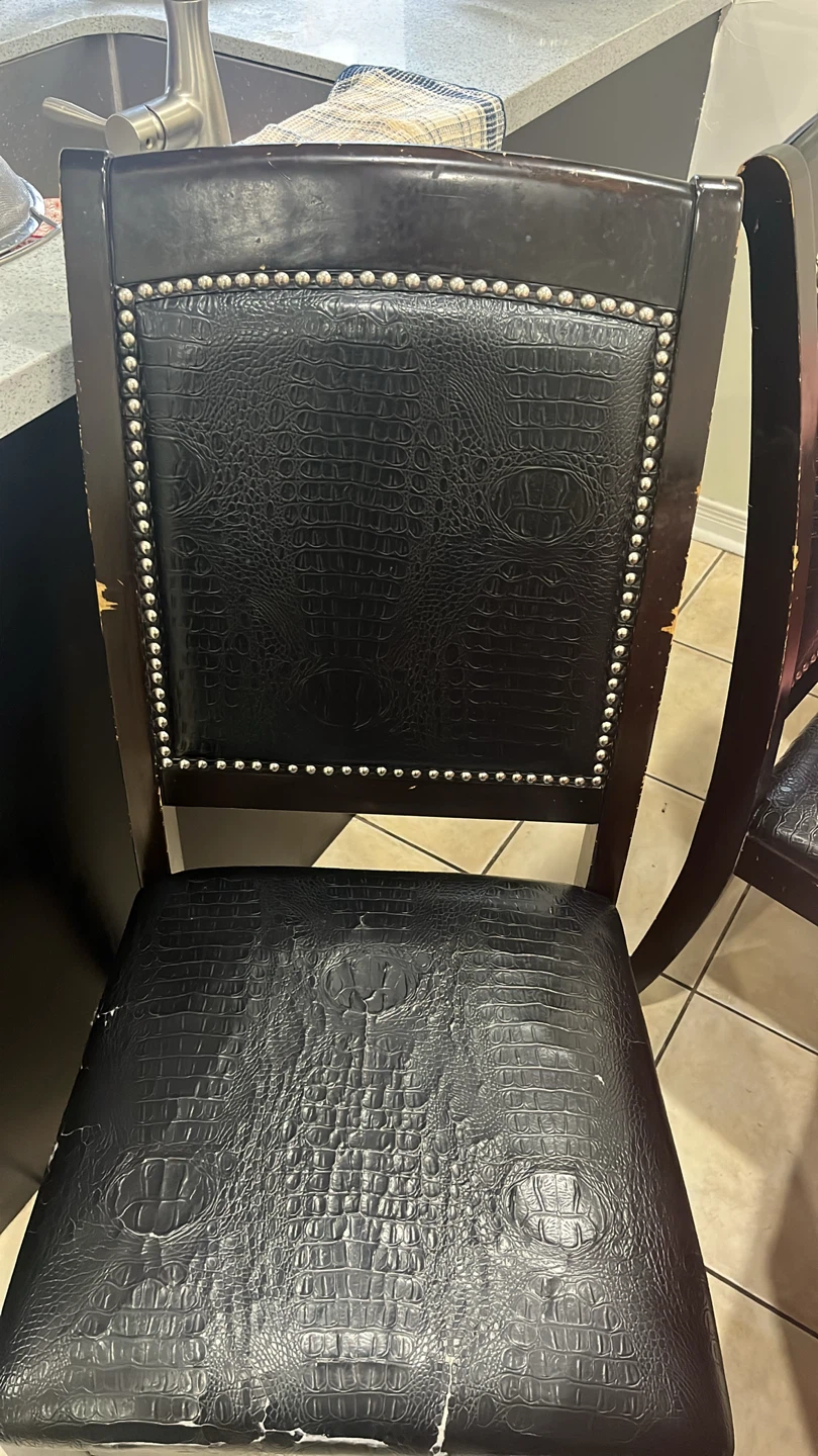 Black Faux Crocodile Dining Chair - photo 4