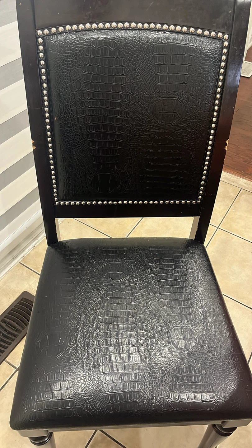 Black Faux Crocodile Dining Chair - photo 5