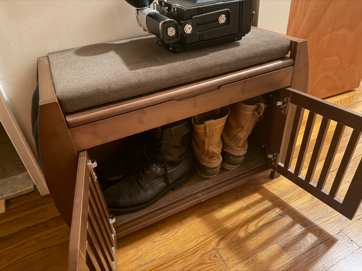 Wooden Entryway Storage Bench with Shoe Storage - photo 3