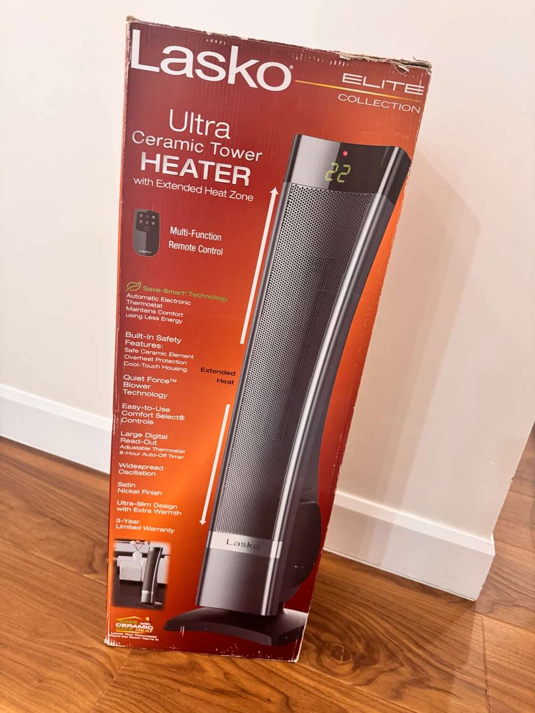 Lasko Ultra Ceramic Tower Heater with Extended Heat Zone