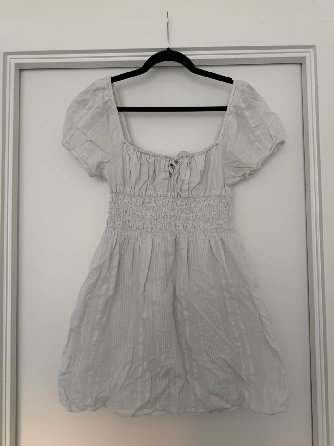 Sunday Best Light Blue Puff Sleeve Mini Dress