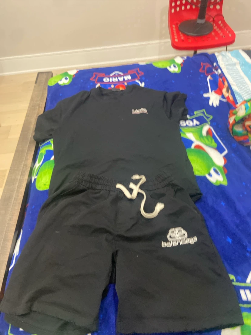 Balenciaga Black T-Shirt and Shorts Set