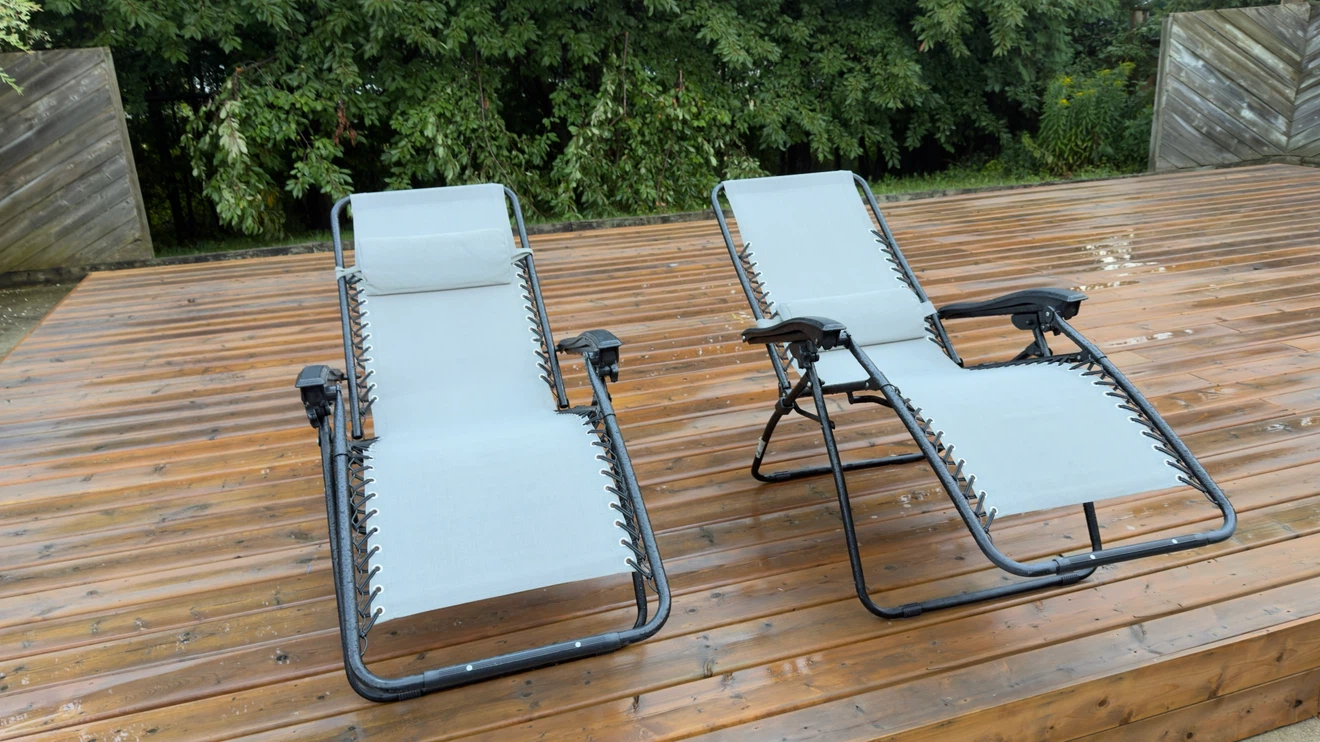 Set of 2 Grey Zero Gravity Lounge Chairs - photo 2