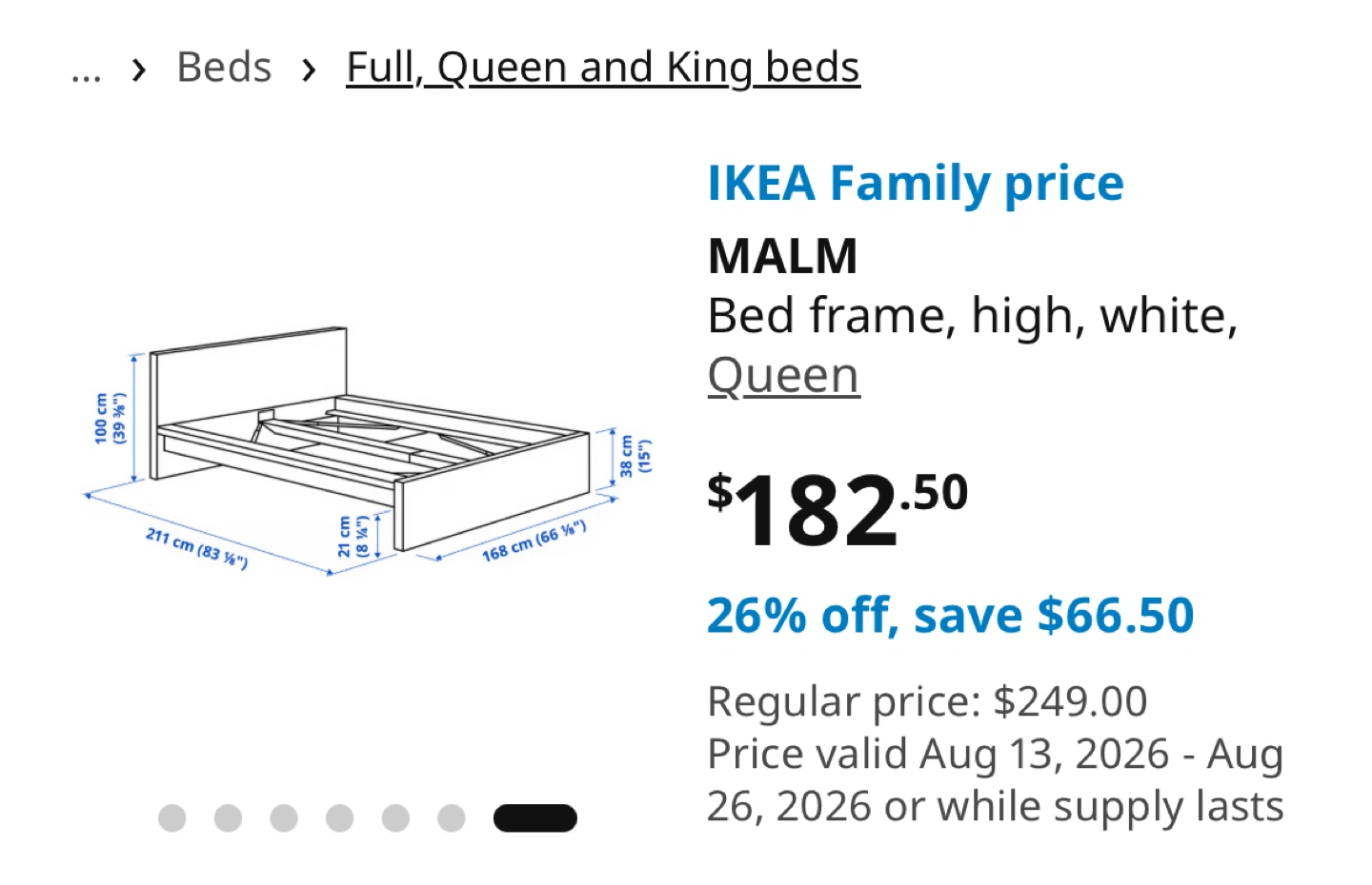 IKEA MALM Bed Frame, High, White, Queen - photo 2