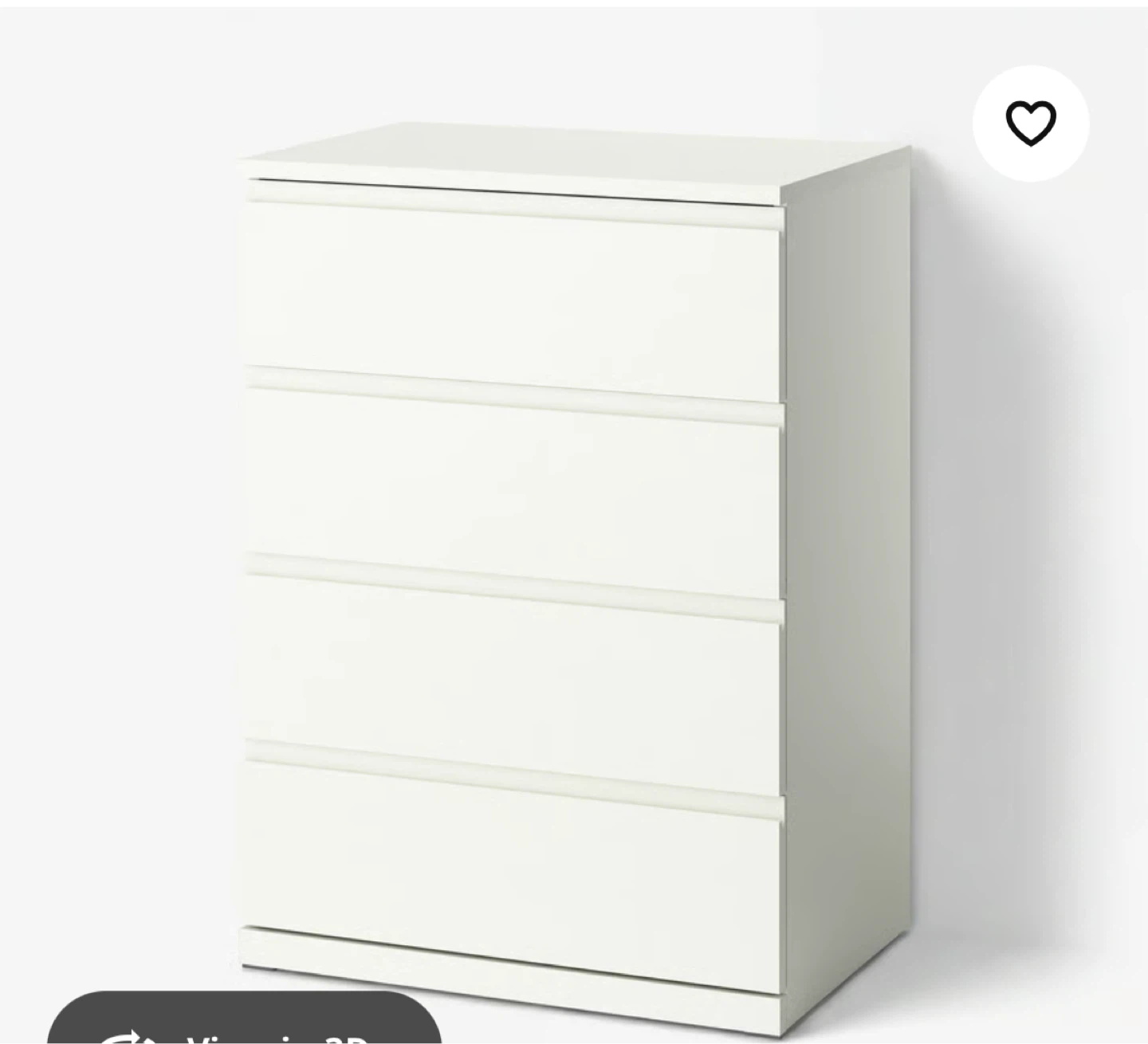 White 4-Drawer Dresser