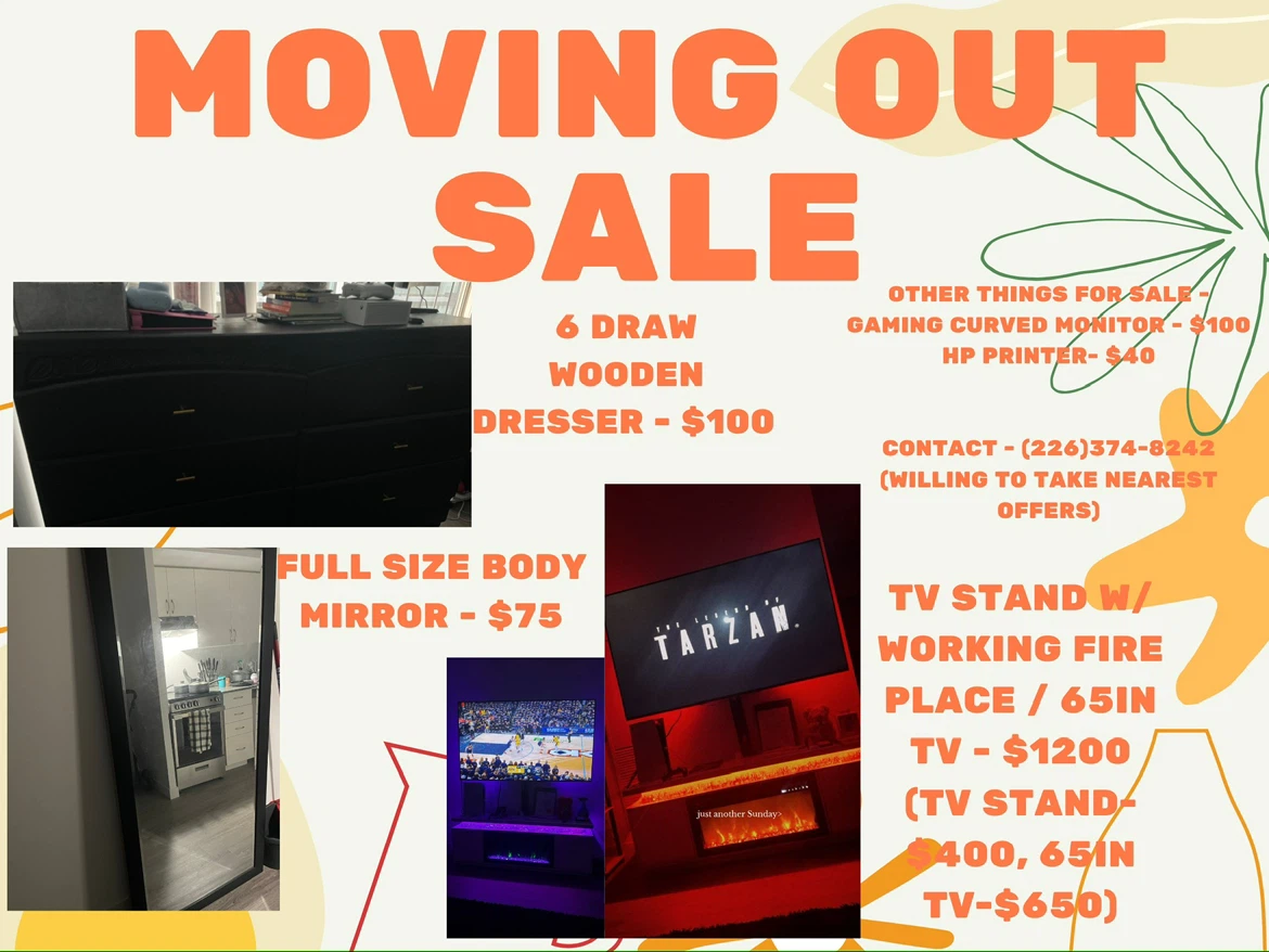Moving out sale