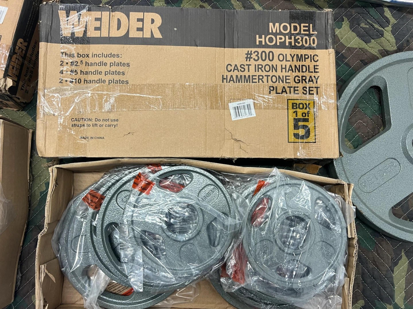 Weider #300 Olympic Cast Iron Hammertone Gray Plate Set - photo 2