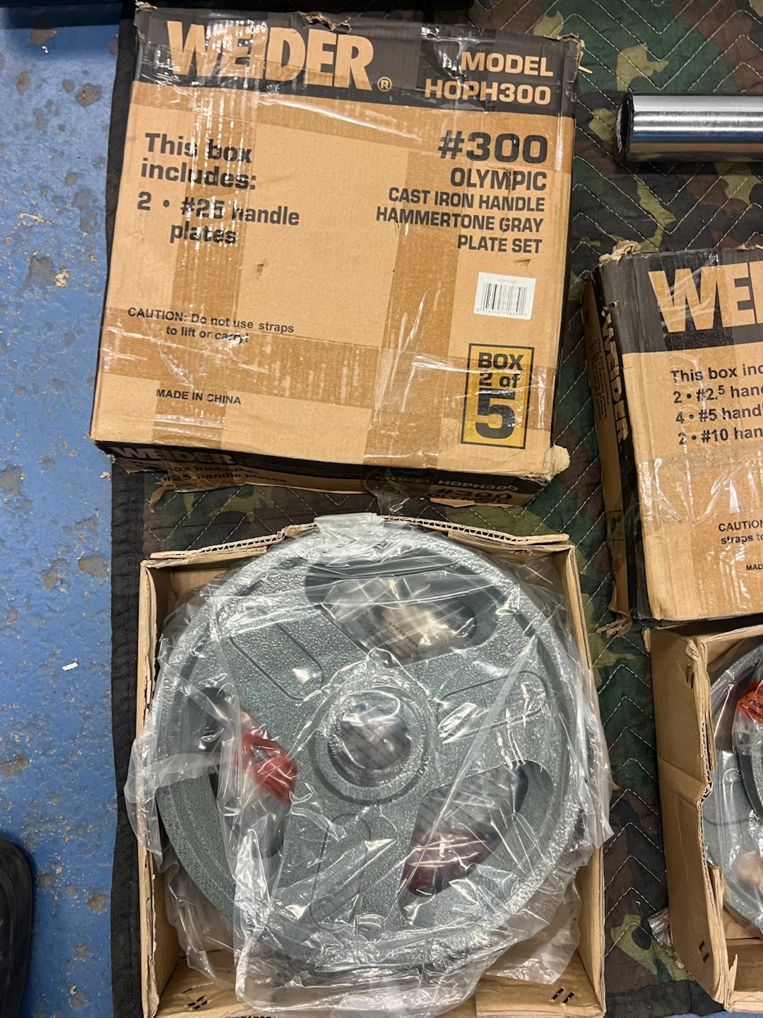 Weider #300 Olympic Cast Iron Hammertone Gray Plate Set - photo 3