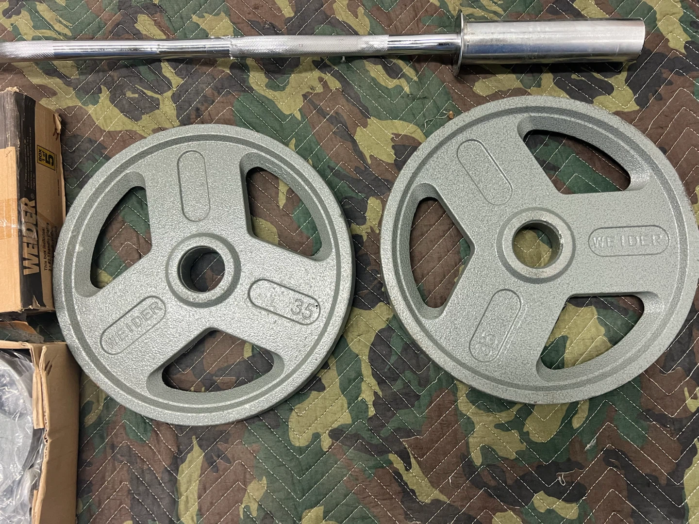 Weider #300 Olympic Cast Iron Hammertone Gray Plate Set - photo 4