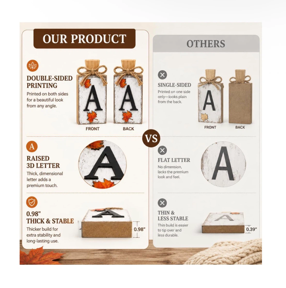 Brand new 4 Pcs Fall Decorations for Home - photo 4