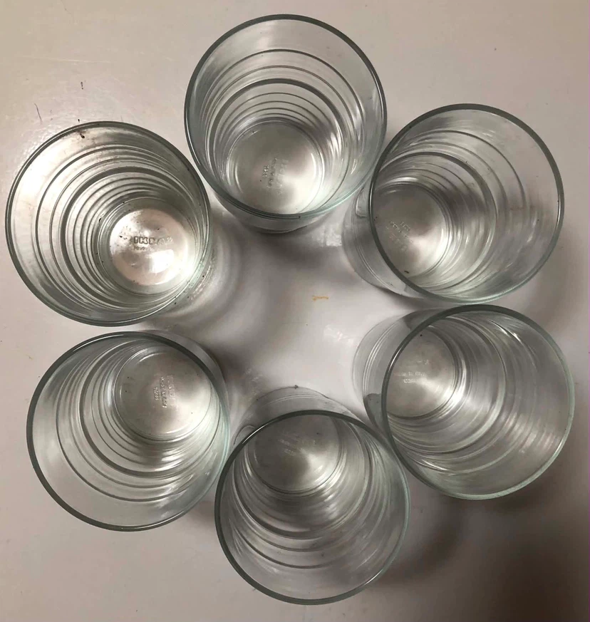 Set of 6 Clear Glass Tumblers