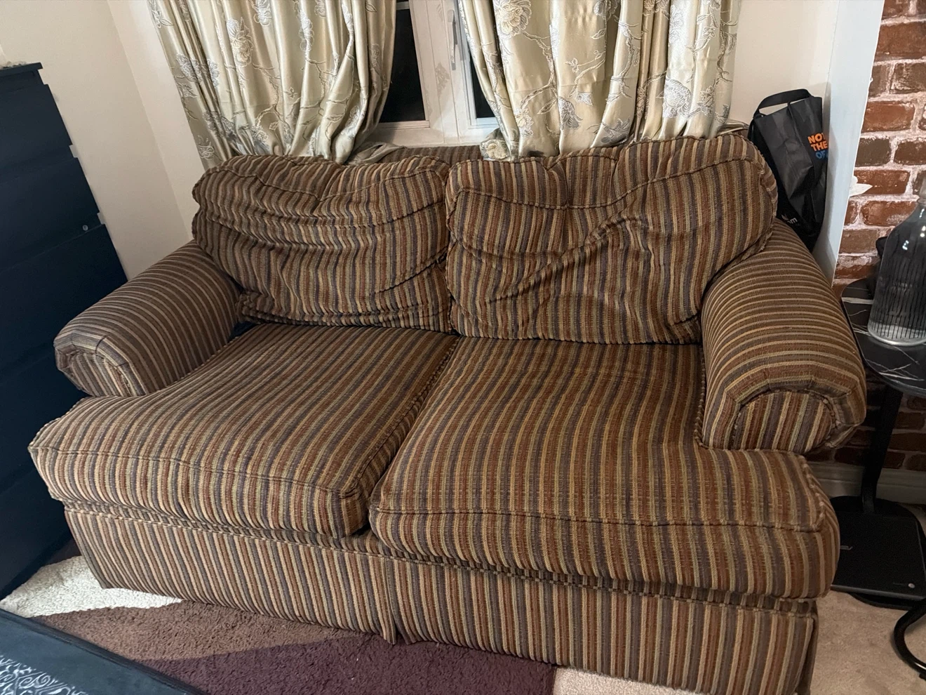 Striped Loveseat Sofa