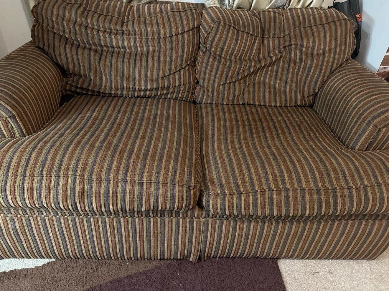 Striped Loveseat Sofa - photo 2