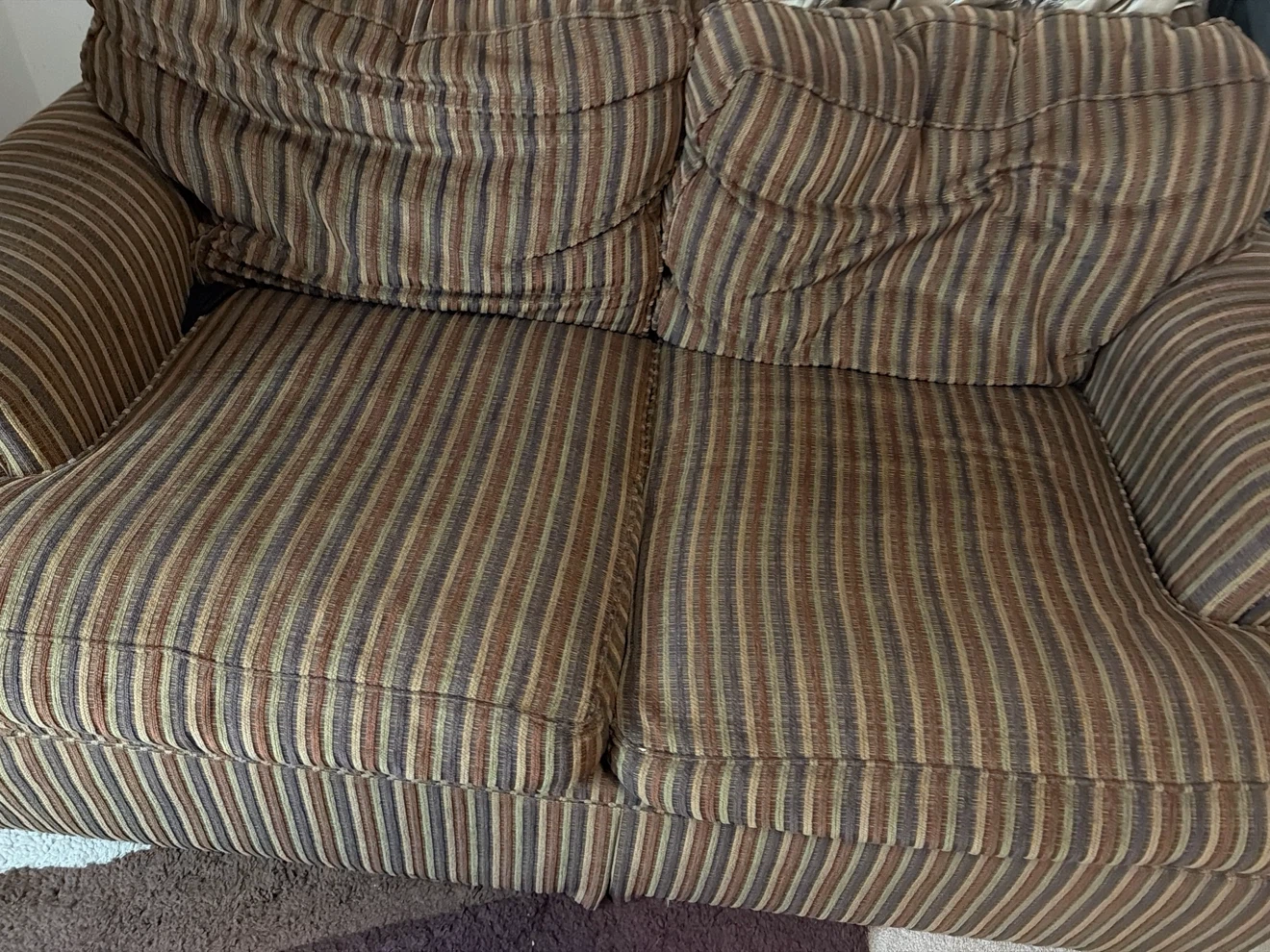Striped Loveseat Sofa - photo 3