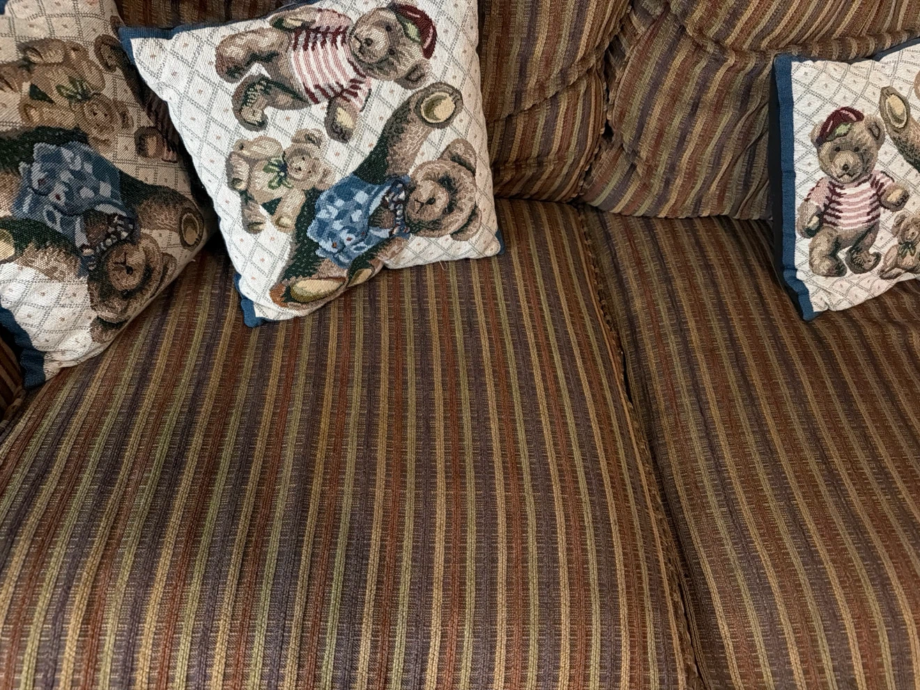 Striped Loveseat Sofa - photo 4