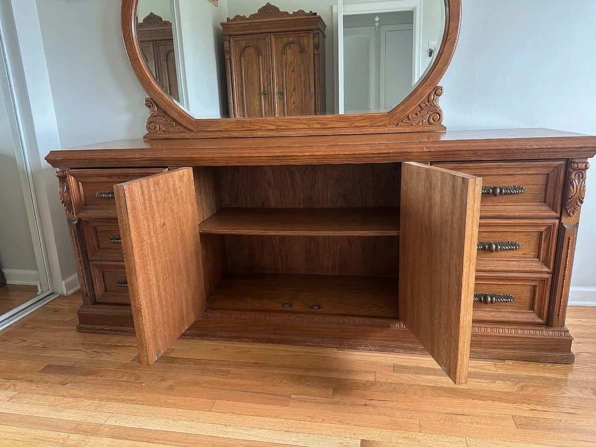 Wooden Dresser with Mirror - photo 2