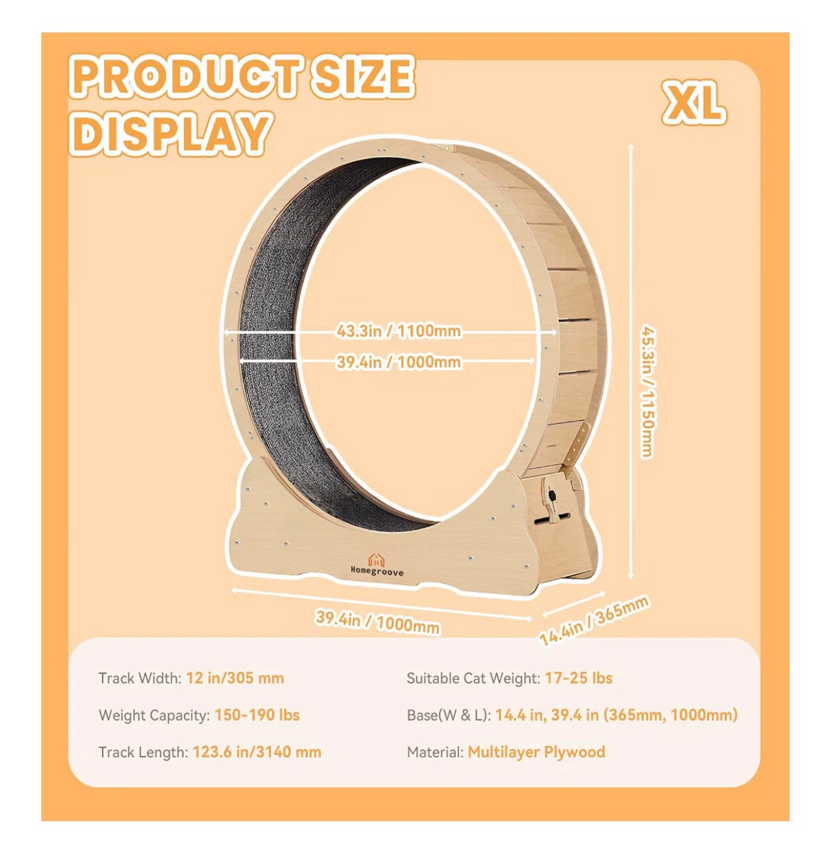 Homegroove Cat Exercise Running Wheel - XL - photo 4