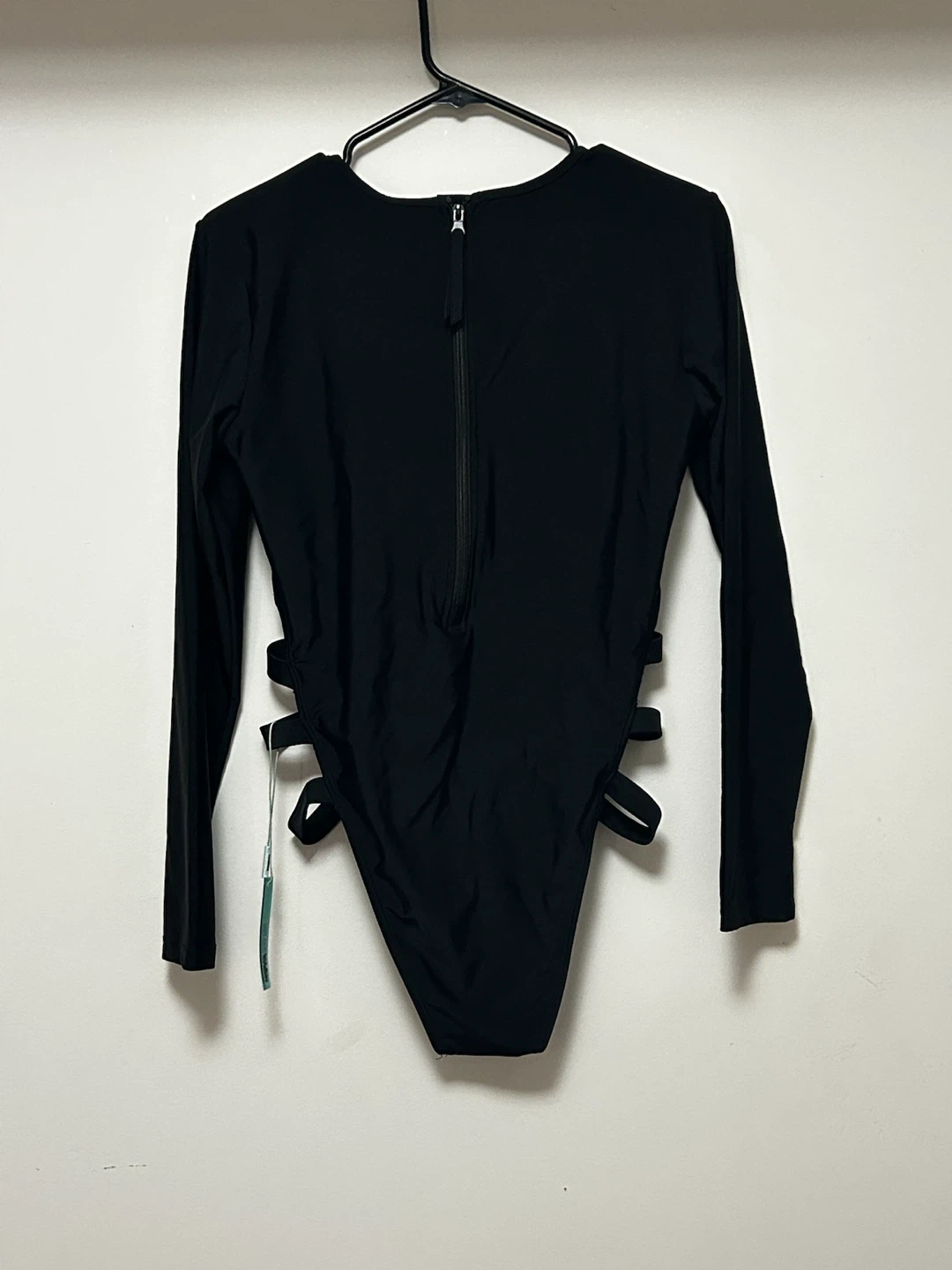 Black Long Sleeve Cut-Out One-Piece Swimsuit - photo 2