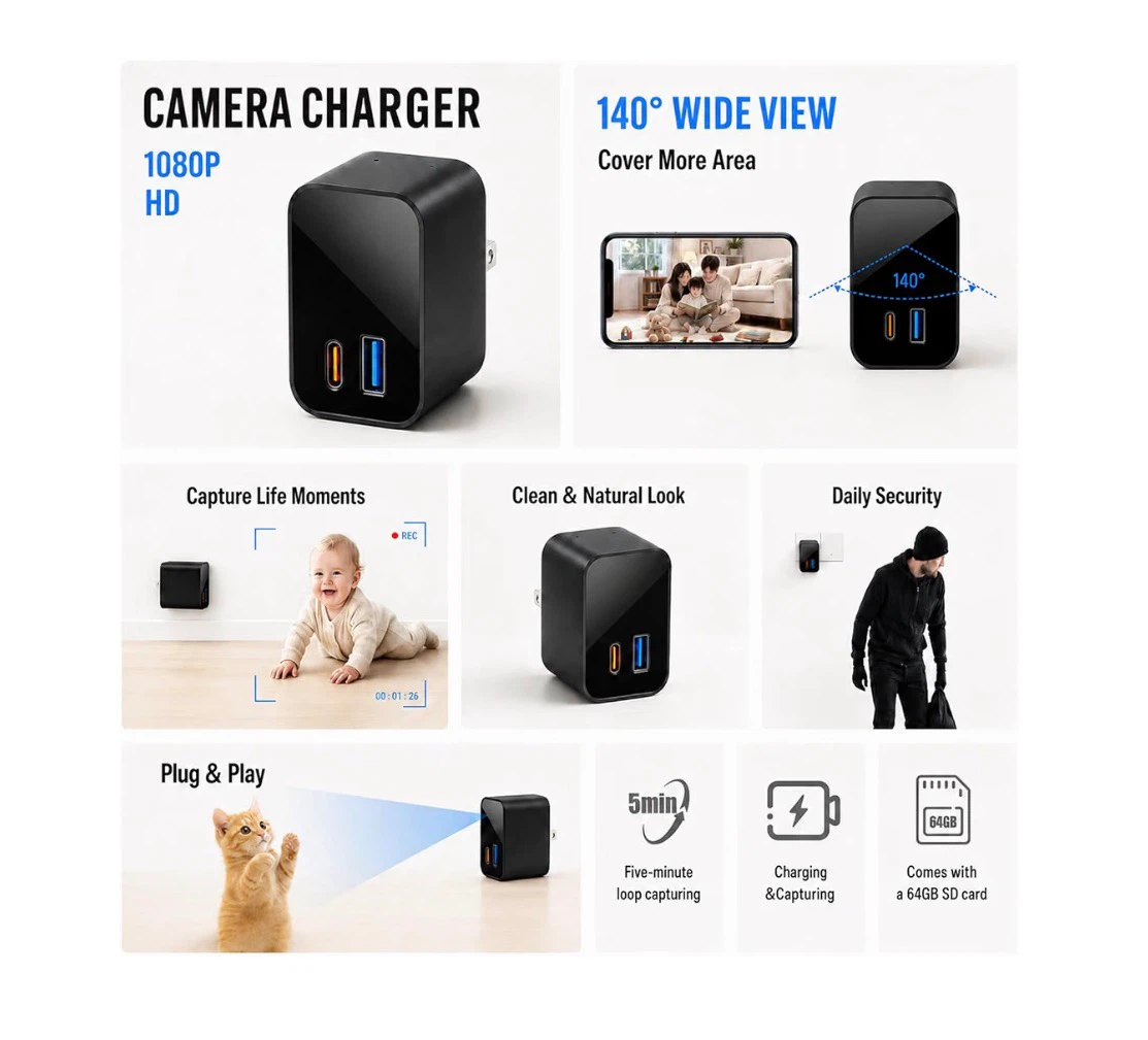 Brand new USB Charger Hidden Camera 1080P - photo 3