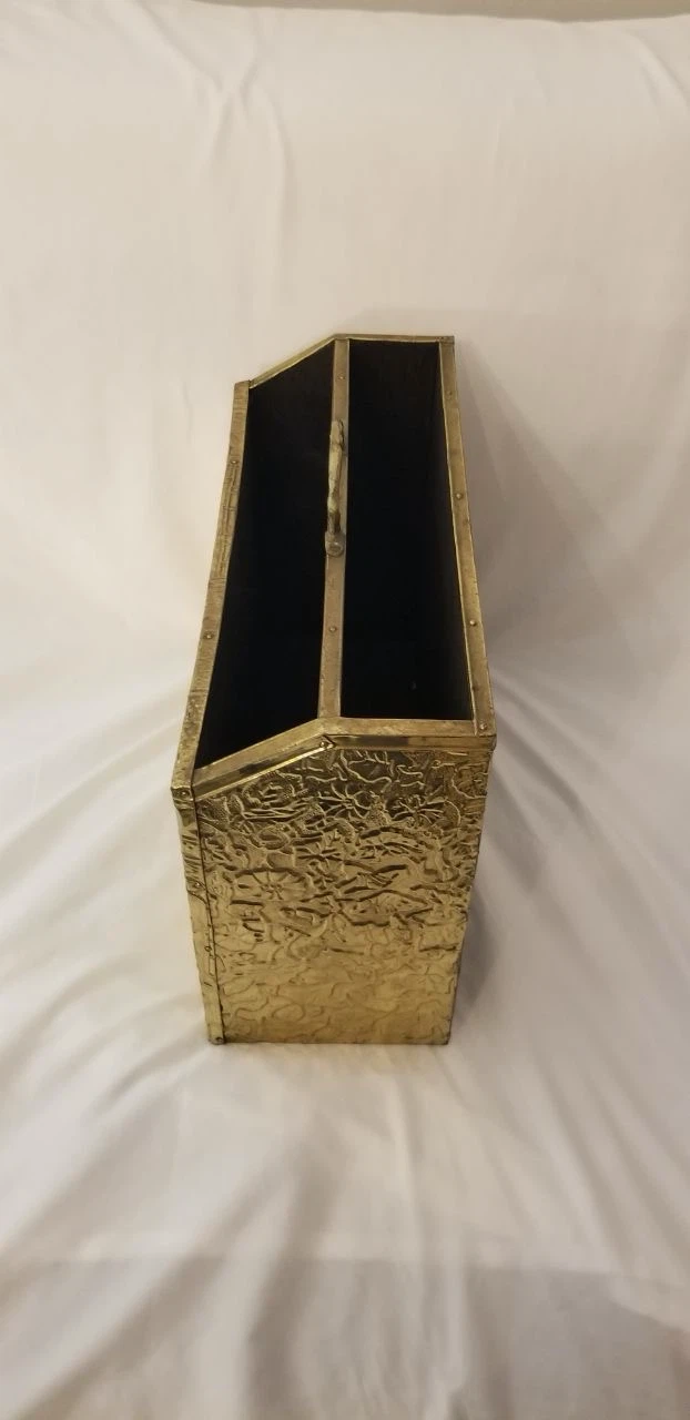 Vintage Embossed Brass Magazine Holder - photo 2