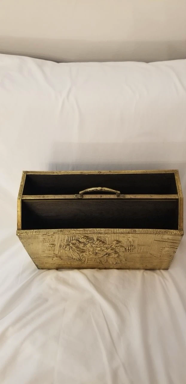 Vintage Embossed Brass Magazine Holder - photo 4