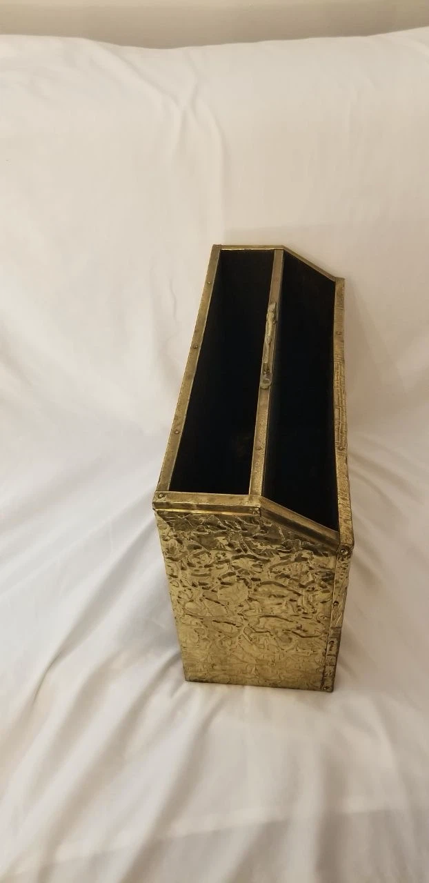 Vintage Embossed Brass Magazine Holder - photo 5