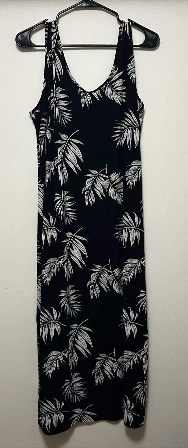 Black Tropical Leaf Maxi Dress - photo 2