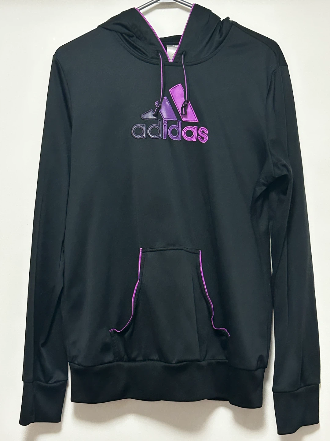 Adidas Black Hoodie with Purple Accents