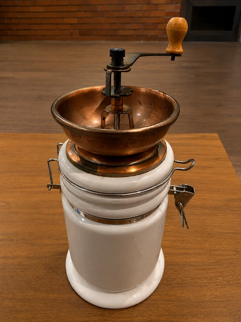 Vintage Manual Coffee Grinder with Ceramic Canister