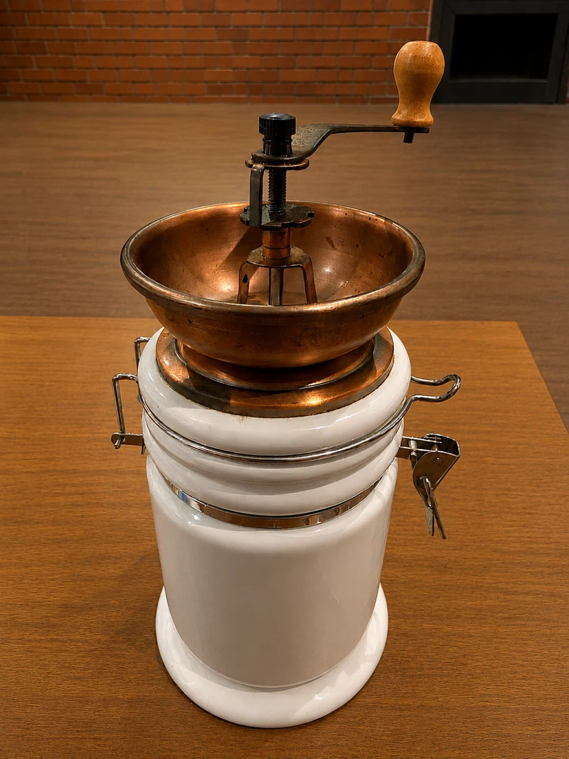 Vintage Manual Coffee Grinder with Ceramic Canister - photo 4