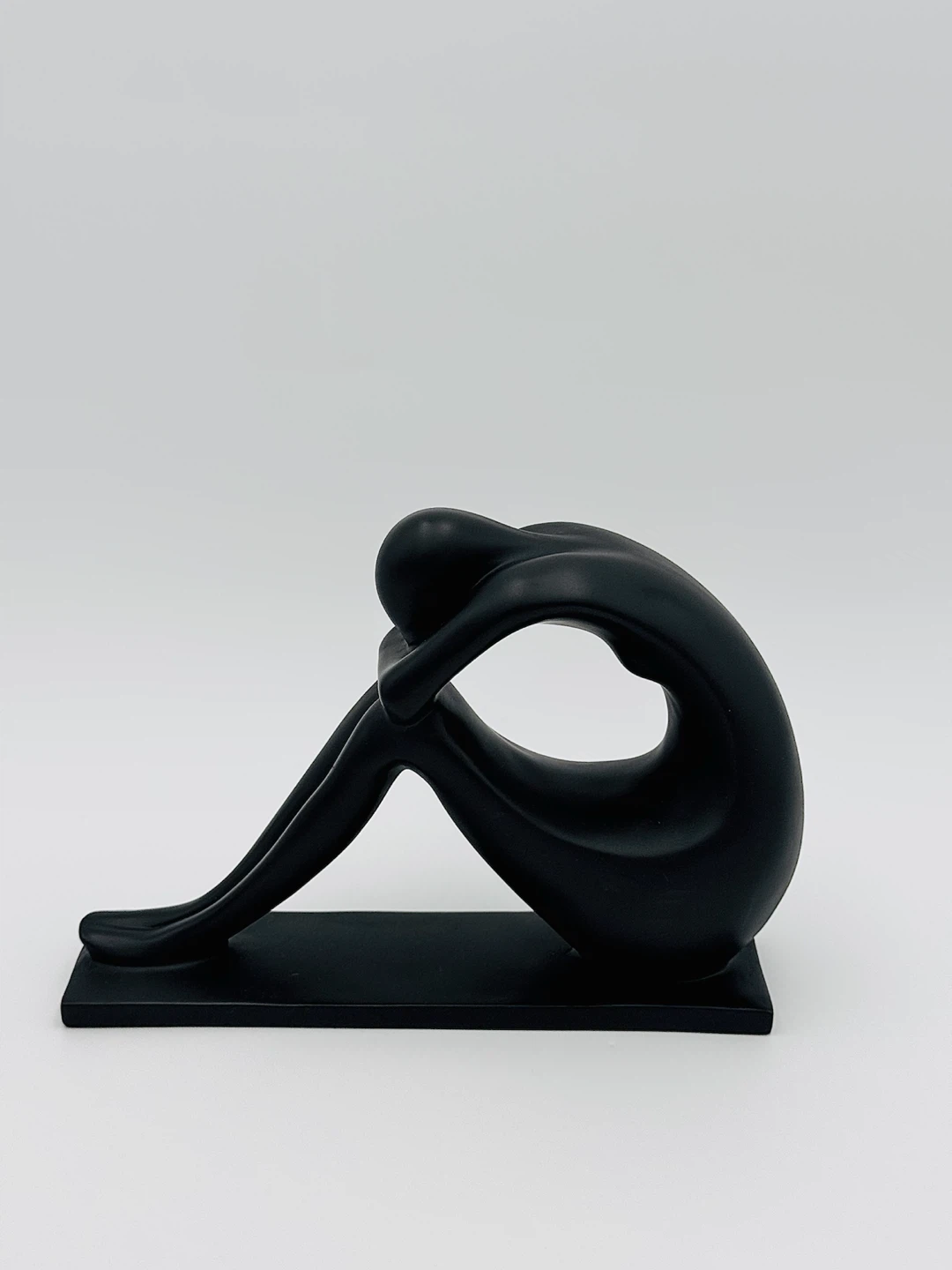 Modern Bookend Black Abstract Figure Sculpture - photo 4