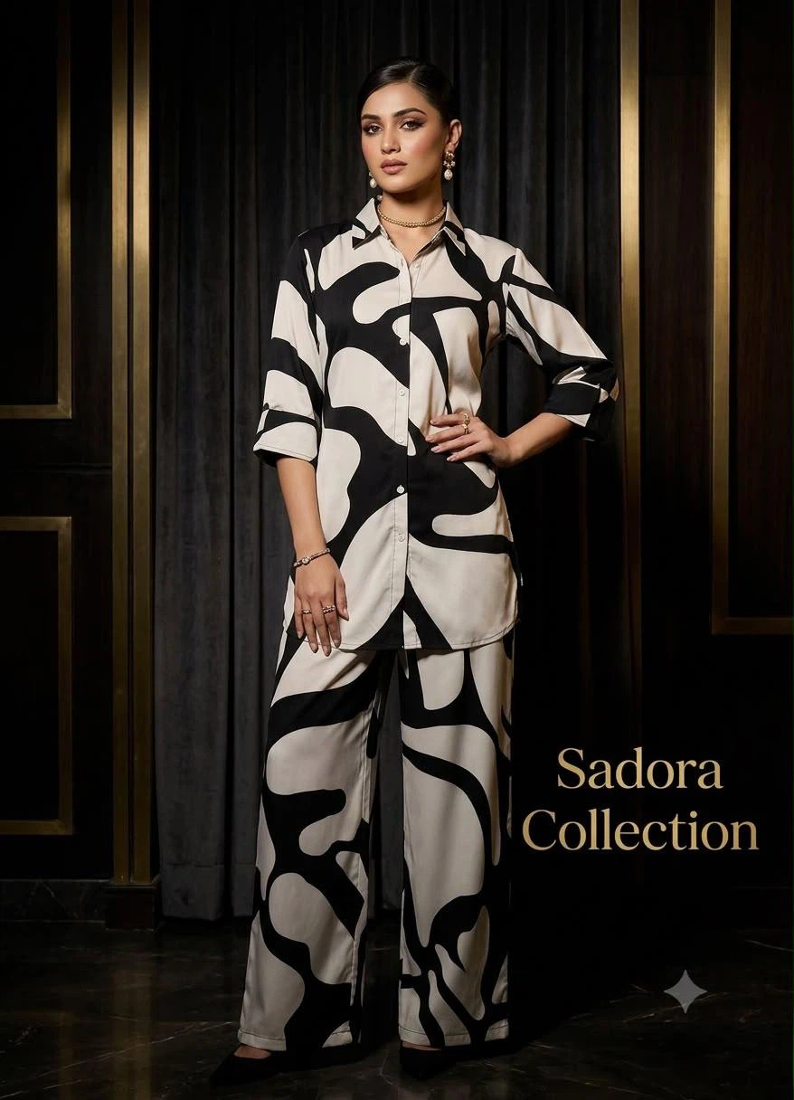 Sadora Collection Black Shirt and Pants Set