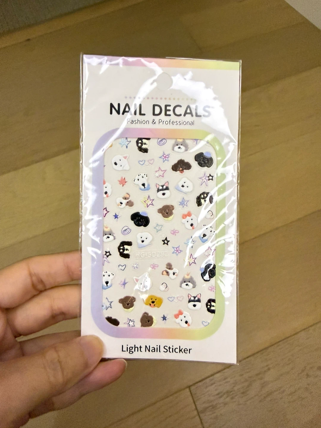 Brand New Light Nail Stickers - Dog Designs