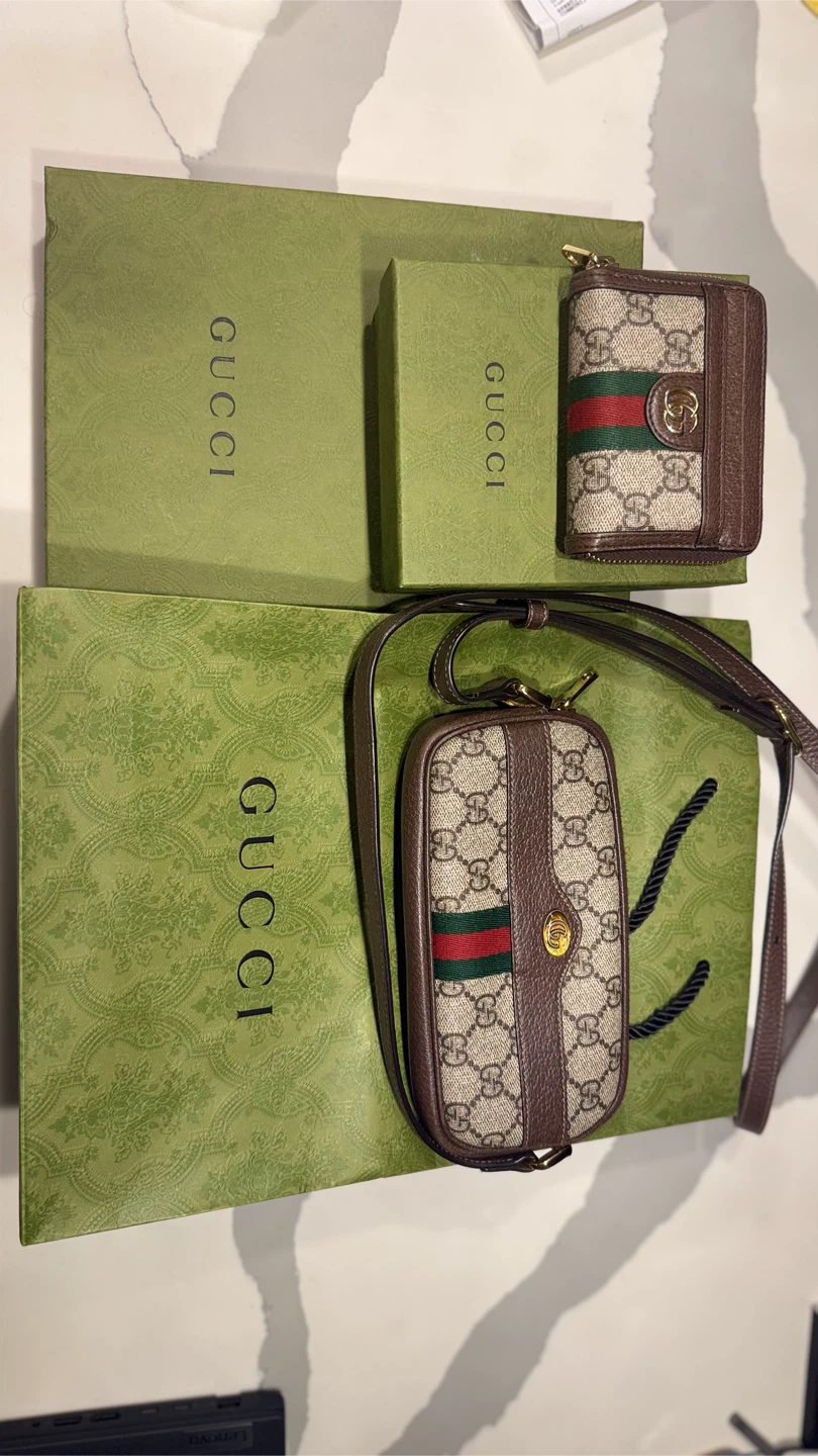 Gucci Ophidia GG Small Shoulder Bag & Zip Wallet