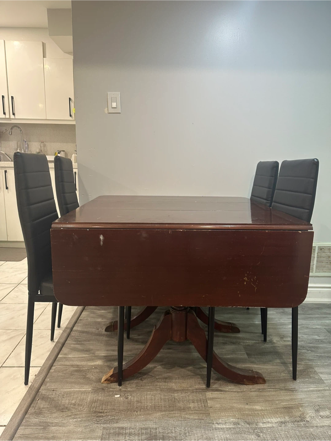 Drop Leaf  Extendable Dining Table with 4 Chairs - photo 2