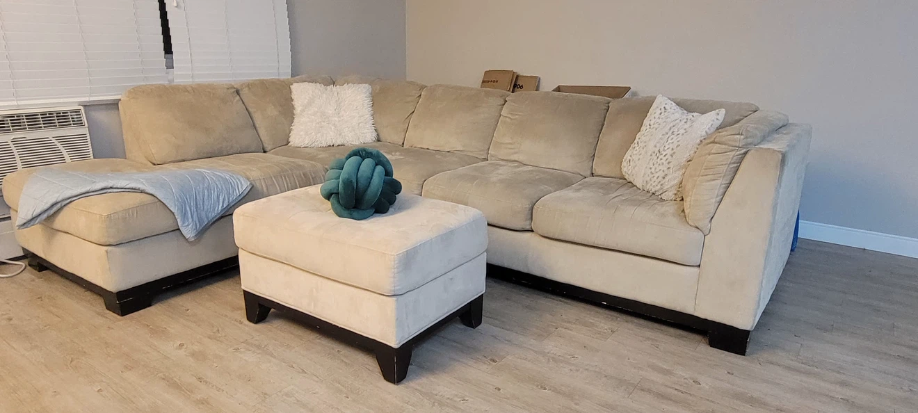Sectional with Chaise + Matching Ottoman