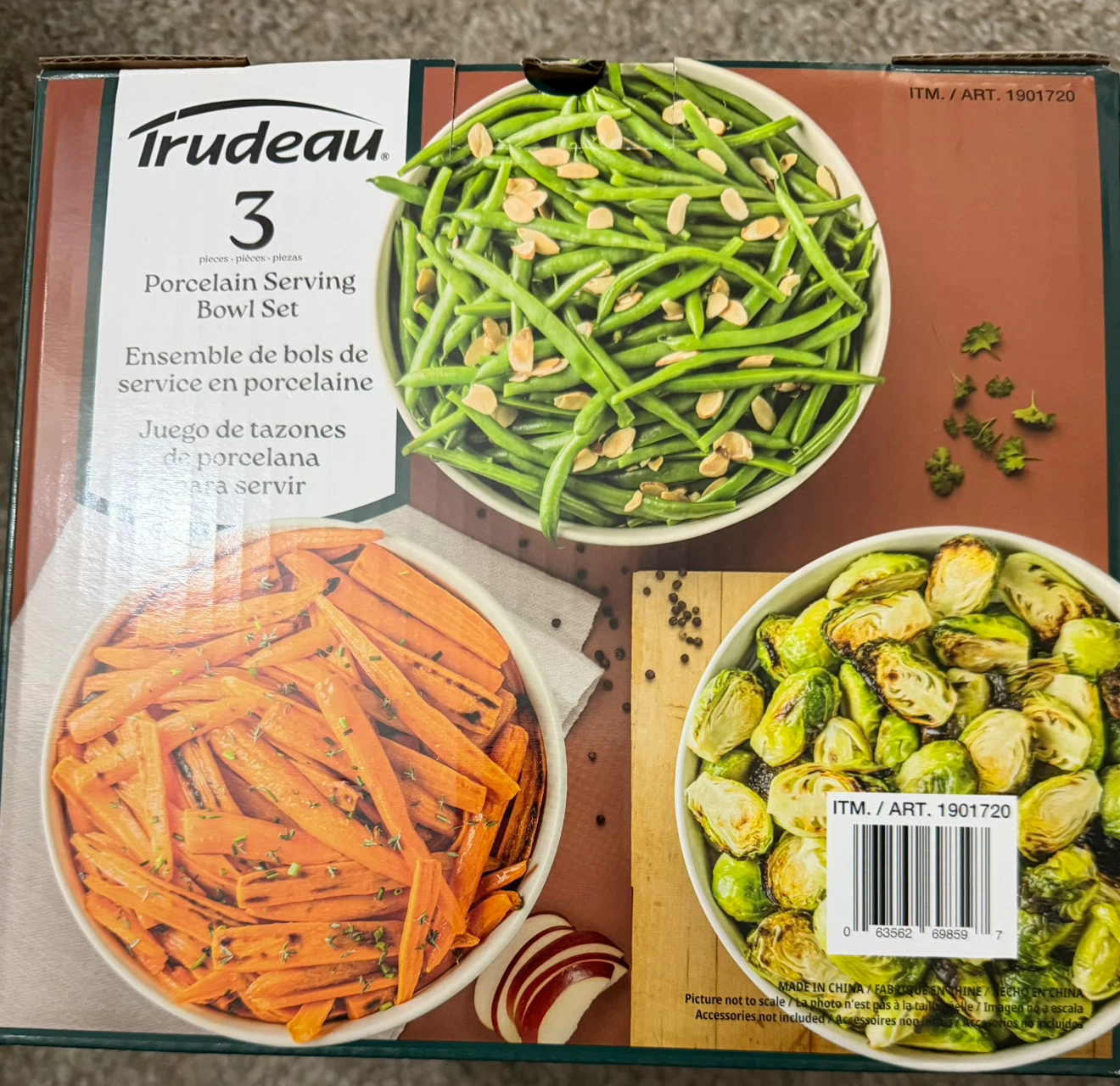 Trudeau 3-Piece Porcelain Serving Bowl Set