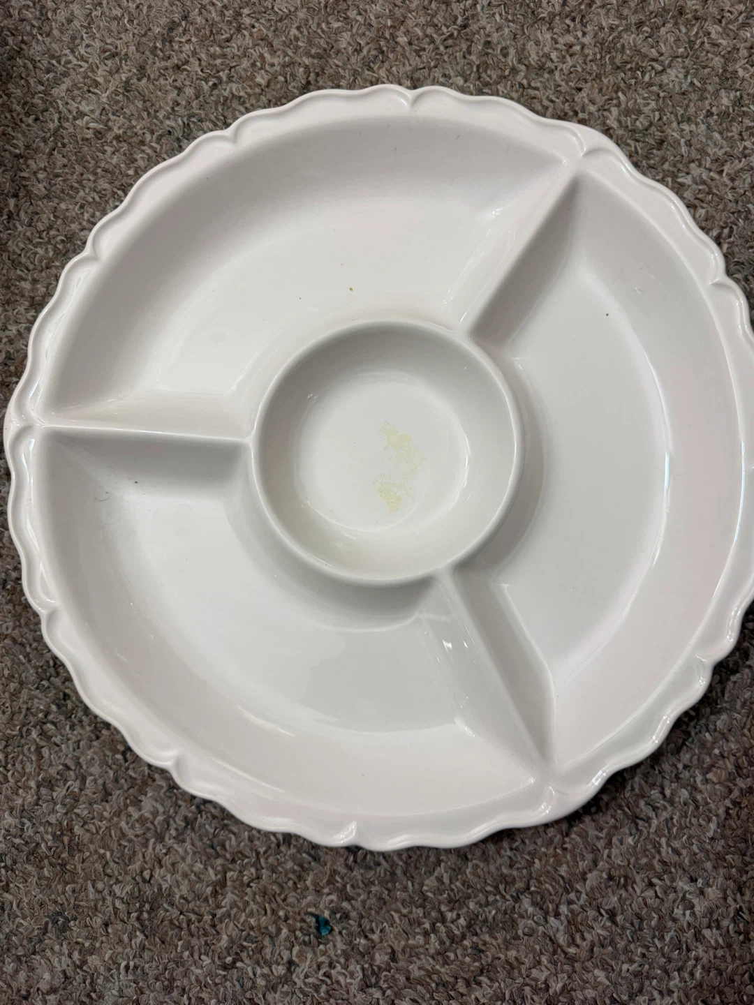 Ceramarte Divided Serving Platter with Dip Bowl