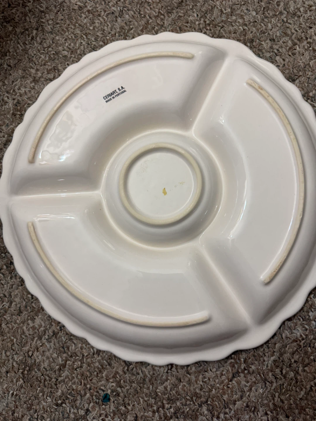 Ceramarte Divided Serving Platter with Dip Bowl - photo 2