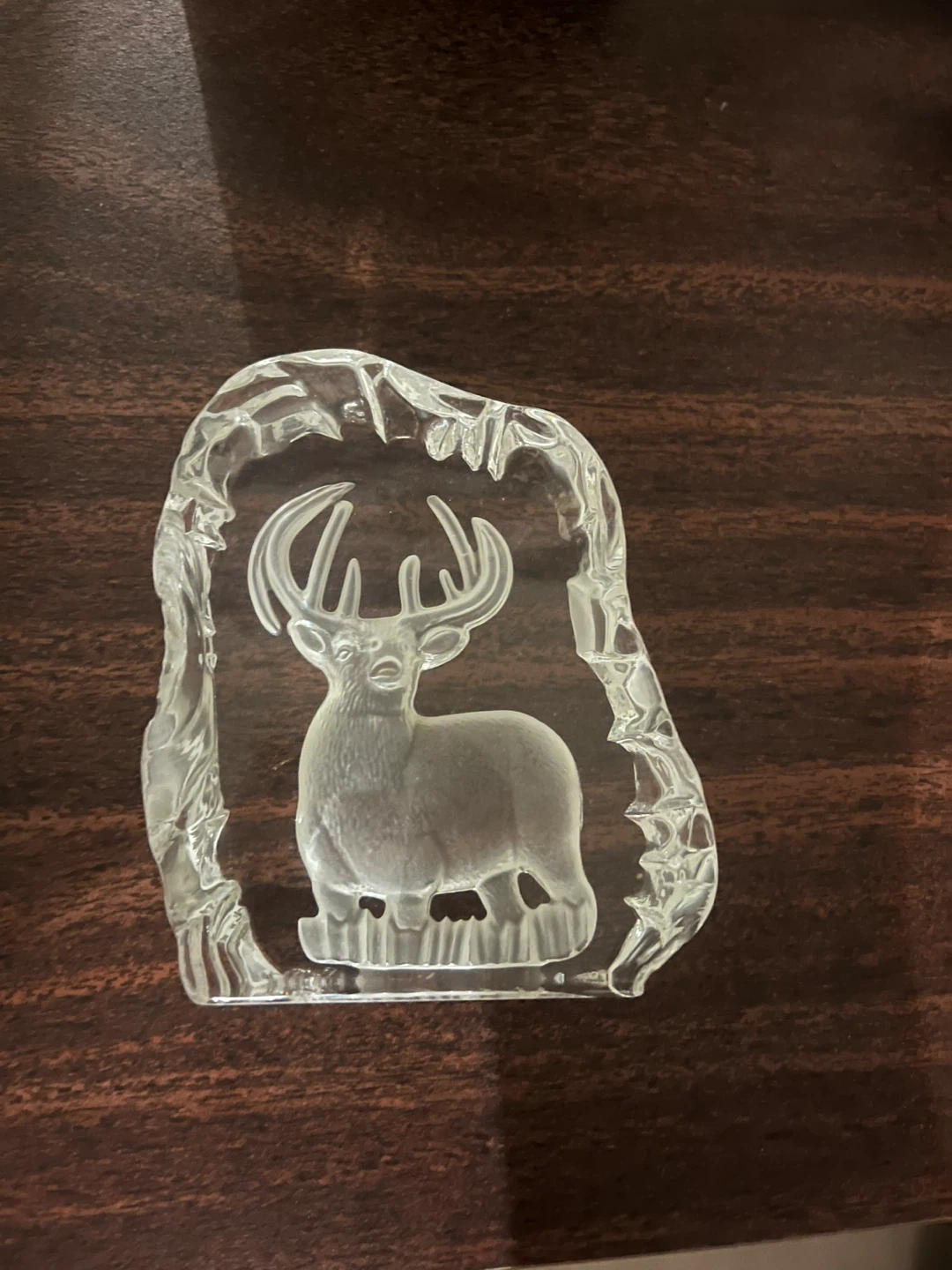 Clear Glass Deer Sculpture