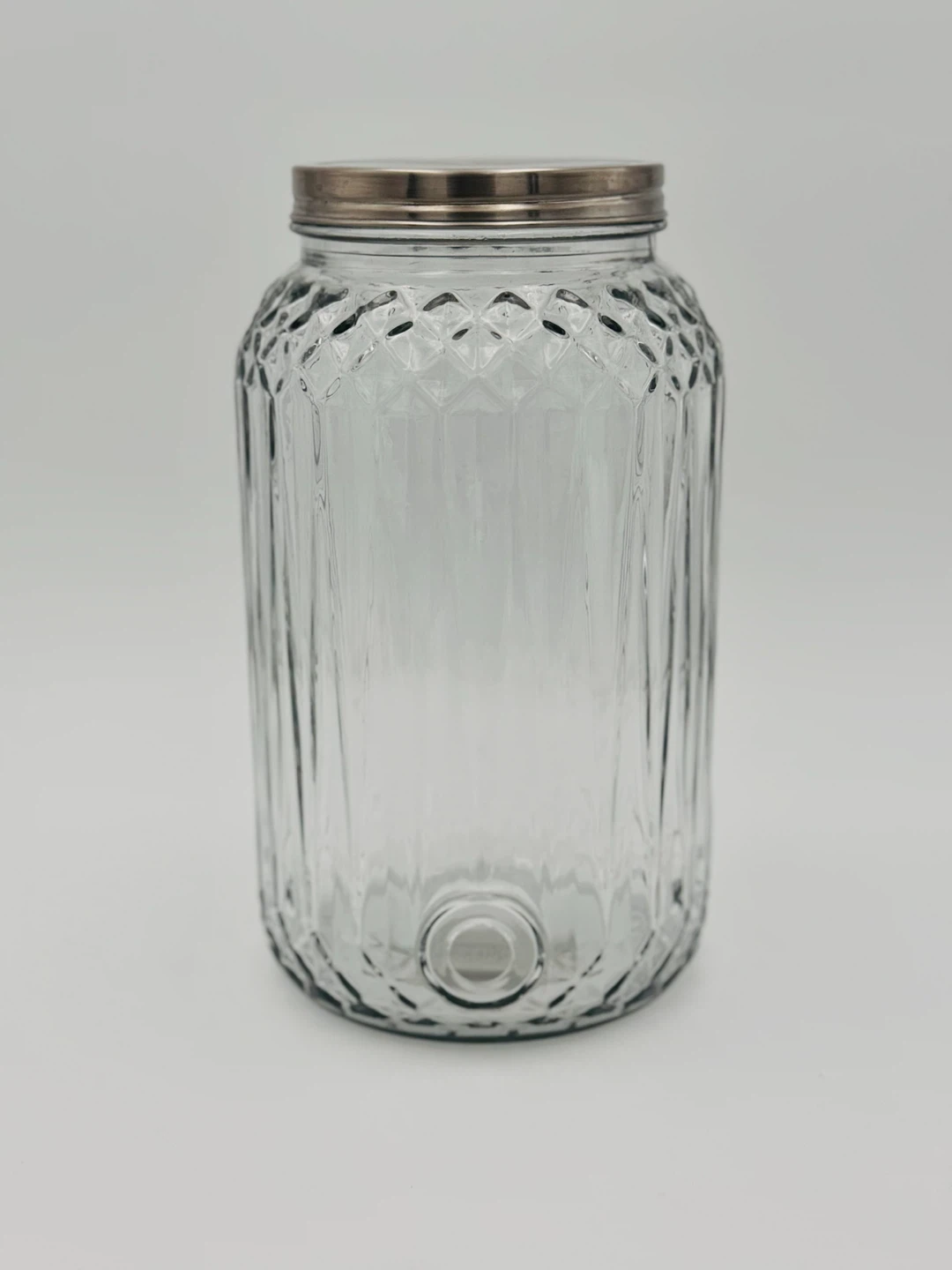 IKEA Glass Drink Dispenser with Silver Lid