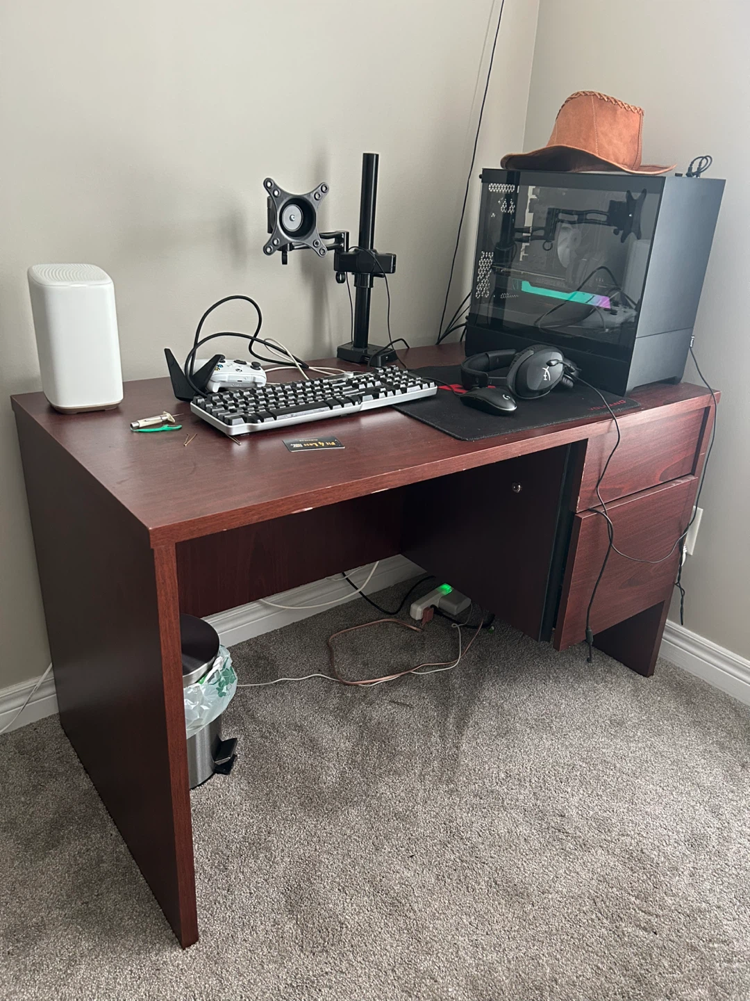 Wooden Desk with Drawers